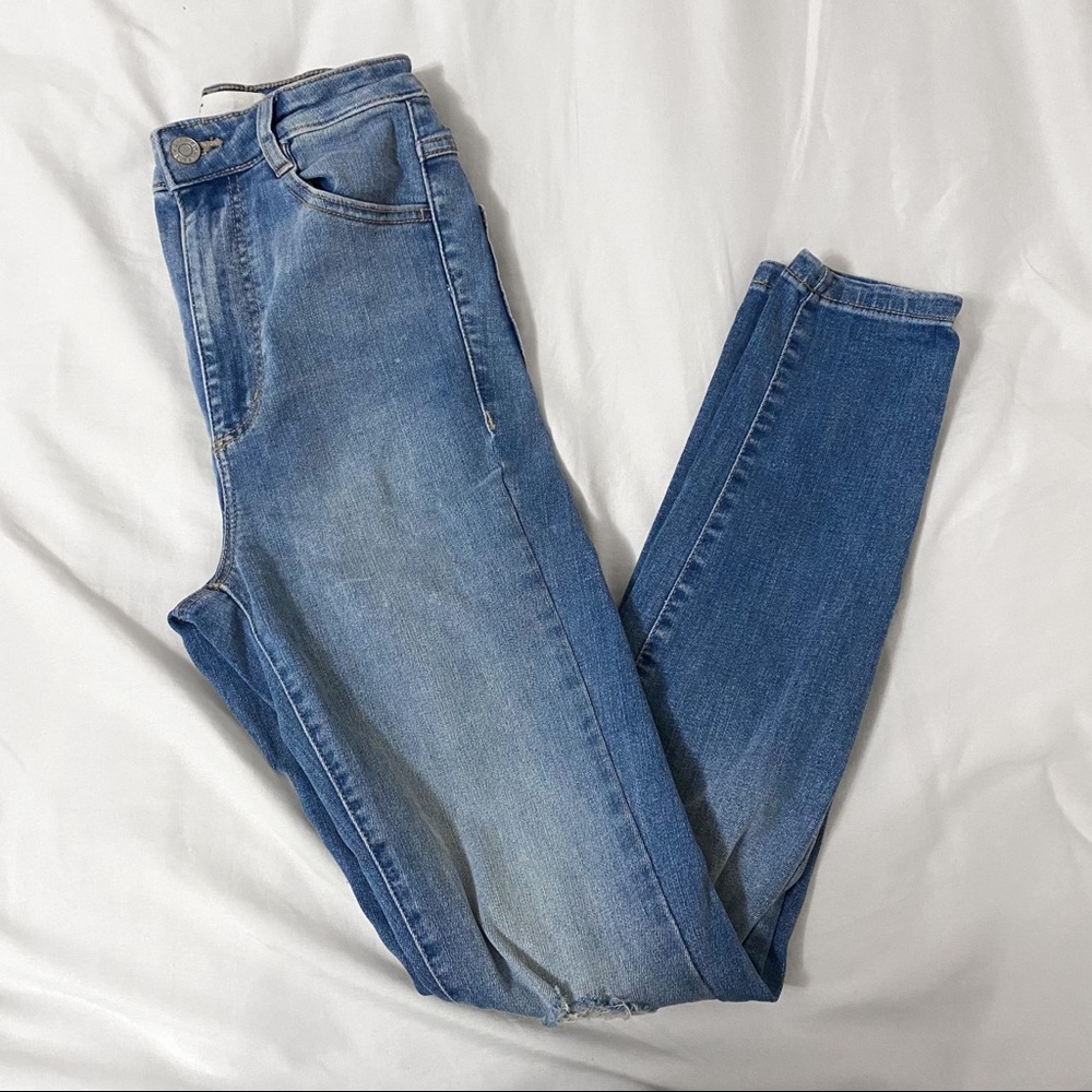 Garage High Waisted Ripped Knee Skinny Jeans
